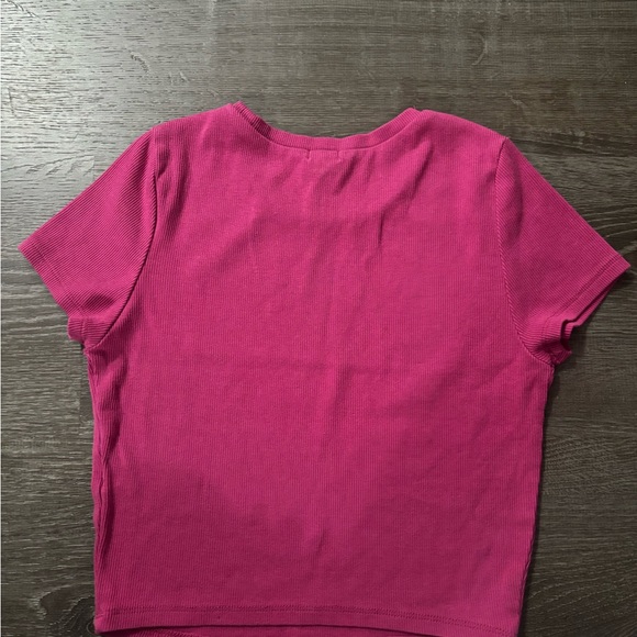 Garage Fuchsia Ribbed Tee - Picture 3 of 3